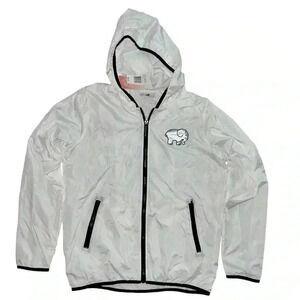 Ivory Ella windbreaker white black and silver nwt size medium